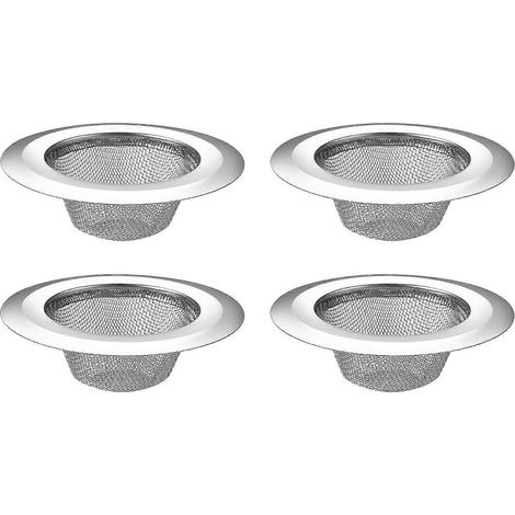 Filtre à bonde d'évier en acier inoxydable, obturateur universel pour bonde, lot de 4 pour cuisine et salle de bain (1/4)