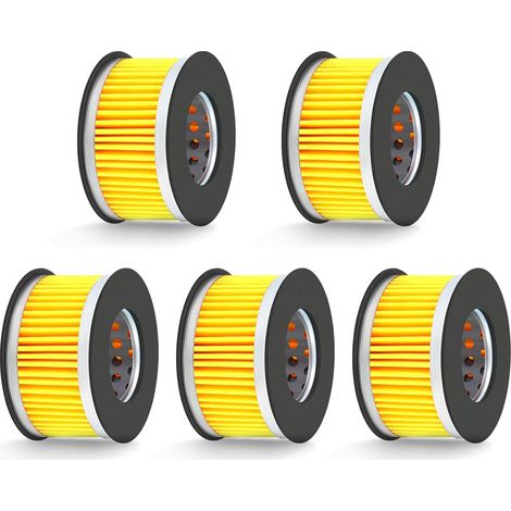 5PCS Élément filtrant pour compresseur d'air, 65x40x37mm (DExHxDI), cartouche filtre admission de rechange, filtre à air en papier plissé jaune pour pièces pompe compresseur (1/5)