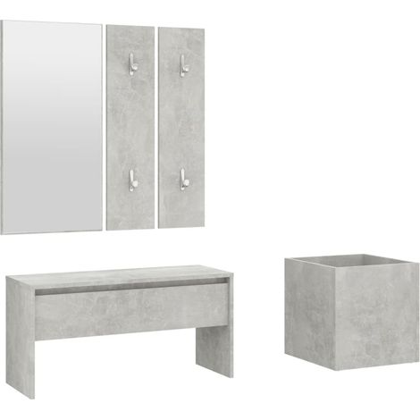 Maison Exclusive - Set di Mobili da Corridoio Grigio Cemento in Legno Multistrato