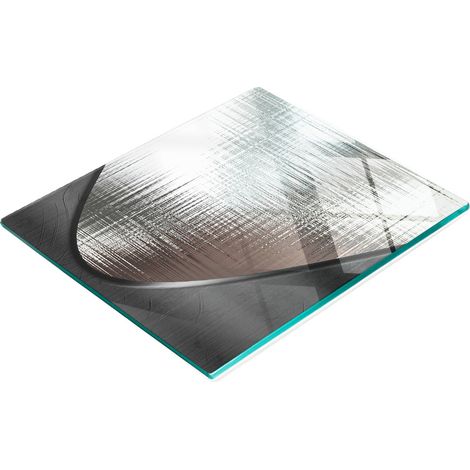 Tagliere e vassoio decorativo in vetro, con finitura astratta in metallo, 60x52 cm (1/5)