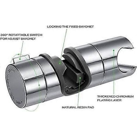 Supporto per doccetta sostituibile, supporto per soffione doccia in plastica ABS cromata, diametro regolabile 18–25 mm (1/4)