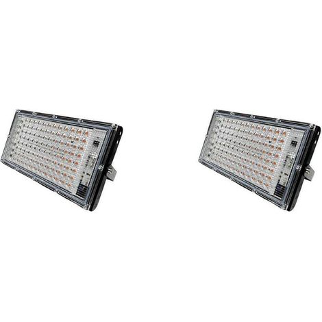 Lot de 2 lampes de culture LED à spectre complet PhytoLamp, compatibles avec les tentes de culture et les semis de fleurs, 100 W, projecteur extérieur, prise UE. (1/5)