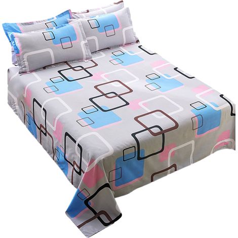 1 Parure de lit Reine, Drap en microfibre, Respirant et Anti-froissement, Poches profondes, Pour chambre à coucher (1/5)