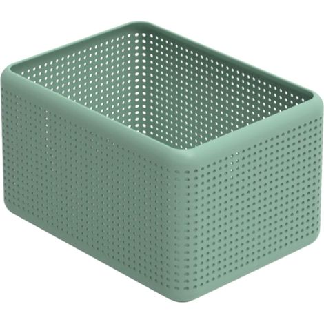 Rotho Madei Scatola di Stoccaggio, Plastica (PP Riciclato) senza BPA, Verde, 13 L, 32.6 x 23.8 x 18.8 cm (1/5)