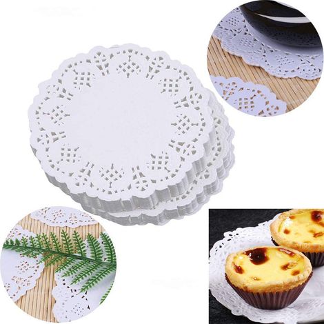 Doily - Assiette Décorative Ronde en Papier Kraft - Pour Mariage Fête Anniversaire Thé - 150 Pièces (1/5)
