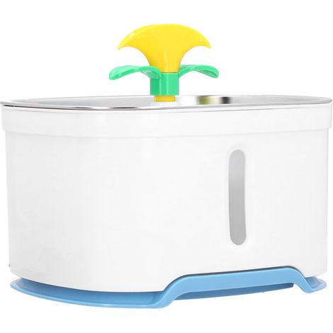 Fontaine à eau pour animaux de compagnie de 2,5 litres en acier inoxydable avec circulation d'eau silencieuse et lumières LED pour chats et chiens.