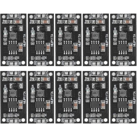 10 Stück NiMH-Akku-Ladeplatinen (PCB) 3S-Akku-Lademodul für Gleichstrom 5V, Schwarz