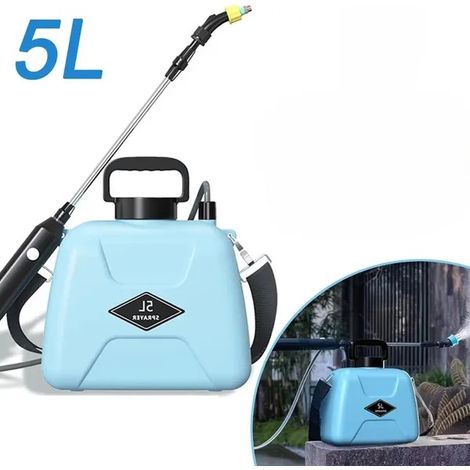 Pulvérisateur électrique rechargeable 5 L avec lance télescopique, buses réglables et sangle, arrosage jardin pelouse plantes (1/5)