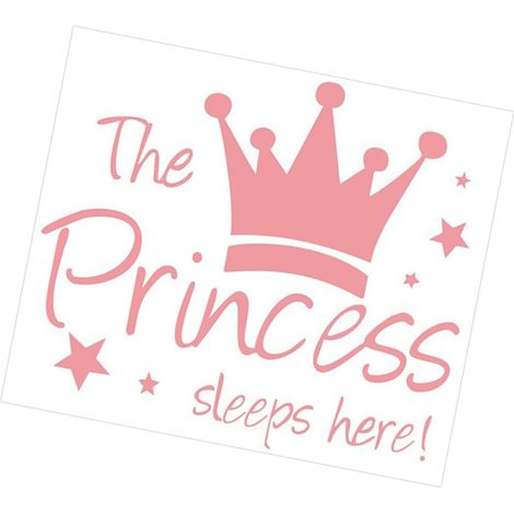 Sticker mural amovible en vinyle rose princesse pour chambre (1/5)