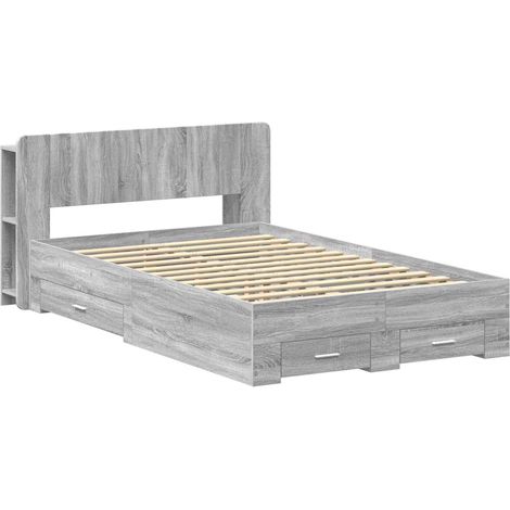 Maison Exclusive - Telaio del letto con storage Sonoma grigio 120 x 190 cm (1/5)