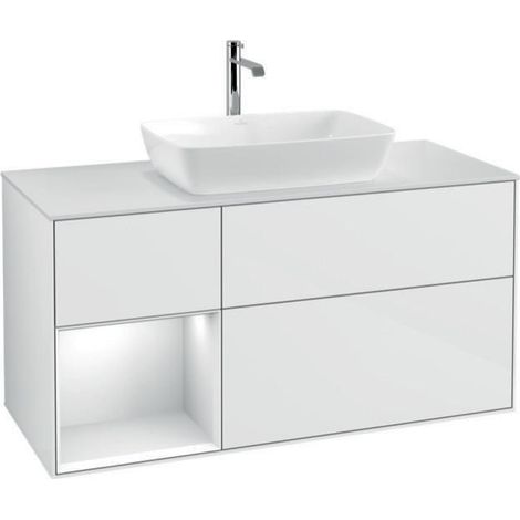 V&B Waschtischunterschrank FINION 1200x603x501mm Regal glos. wh glos. wh (1/4)