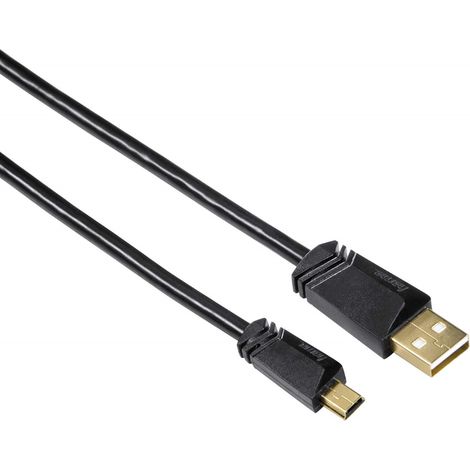 Mini-USB-Kabel vergoldet doppelt geschirmt Schwarz 3m (1/3)
