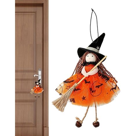 Décoration suspendue de Halloween Pendentif à accrocher à la porte ou à la sorcière décorative pour fête Halloween pour Appartement, Bureau, École, Maison Hantée, Jardin et Cour, et Balc (1/5)