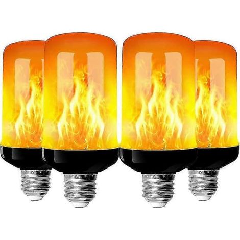 Ecleanfy - Lot de 4 ampoules LED effet flamme E27 4W, 4 modes d'éclairage, pour la décoration intérieure (maison, jardin, fêtes) - Idée cadeau de qualité (1/5)