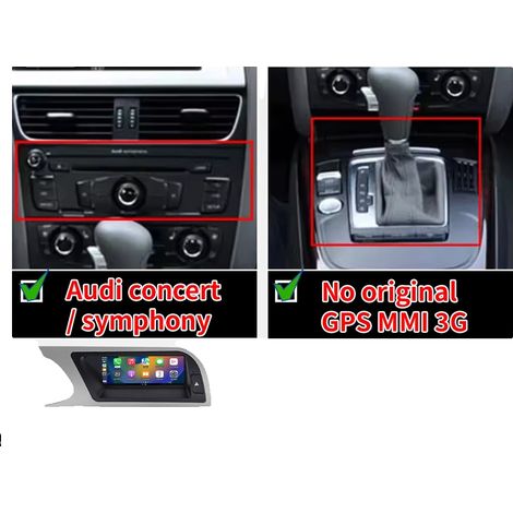 Reproductor multimedia para coche, pantalla de alta resolución, compatible con smartphones, compatible con Audi A4 B8 S4 2009-2016, A4 BAS 2009-2012 (1/2)