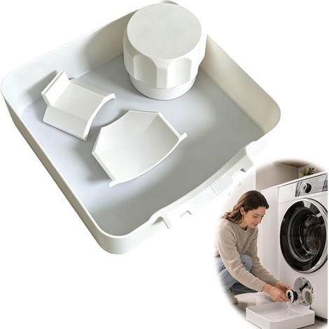 Bac de récupération pour lave-linge, lot de 4, bac de récupération universel pour lave-linge, 17,8 x 17,8 cm (1/5)