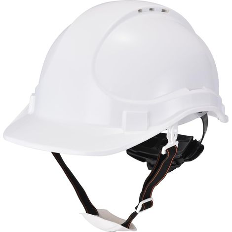 Anti-shock, puncture-resistant ABS safety cap with 8 ratchet suspension points, breathable hole design, EN397 compliant, for home improvement and construction. (1/5)