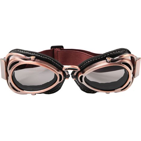 par de gafas protectoras para motocicleta, ABS, resistentes al polvo y al viento, con correa ajustable para casco abierto. (1/5)