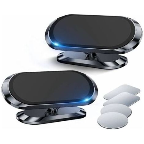 Lot de 2 Support Téléphone Voiture Magnétique Porte Téléphone Voiture 360° Rotation Aimant Telephone Voiture Support (1/4)