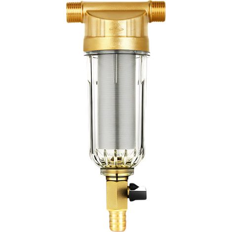 Filtro fino enjuagable, prefiltro, filtro de agua de grifo, prefiltro de sedimentos, filtro de sedimentos enroscable, para manguera de agua de pozo (1/2")