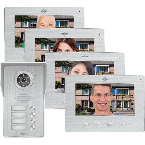 IP Video Türsprechanlage mit Türklingel und Kamera für 4 Familienhaus