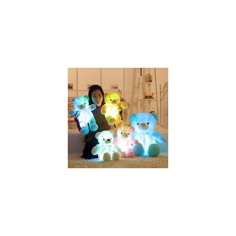 Peluche ours lumineux - 1 pièce, Veilleuse LED colorée anniversaire enfant - Multicolore (1/3)