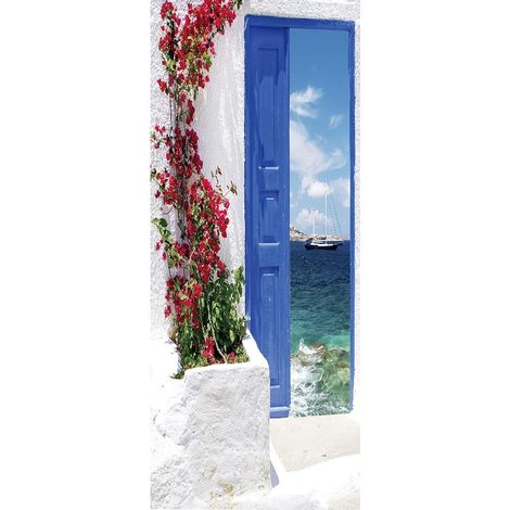 Stickers muraux pour portes - Papier peint - PVC - Support repositionnable - Autocollant - Décoration intérieure - Pour le salon, le bureau, la chambre - 200 x 77 cm (1/5)