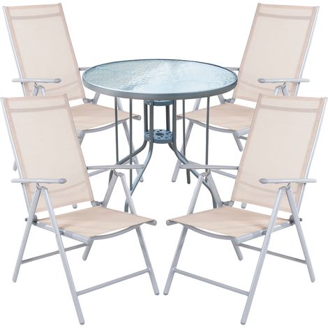 Bistrogarnitur 5-teilig Silber/Beige-MMC90+4xMMC5000B (1/3)