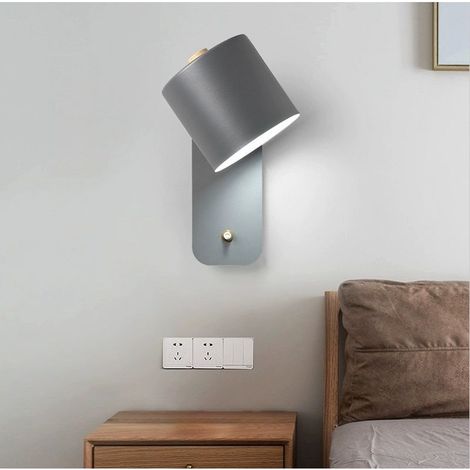 Lampe de chevet pour chambre, applique murale pour bureau, restaurant, couloir avec interrupteur, applique murale Macaron, applique murale LED simple (sans ampoule)