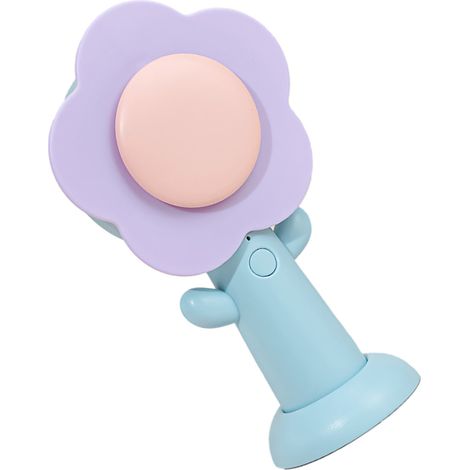Mini-Handventilator in niedlicher Blumenform, starker Luftstrom, USB-aufladbar, kleiner Tischventilator für Zuhause, Büro und Reisen, blau (1/5)