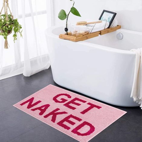 Tapis Salle de Bain 40x60cm, Tapis de Bain Rose, Antidérapant, Lavable en Machine (1/5)