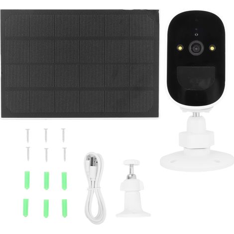 Caméra de surveillance extérieure sans fil HD 1080P, énergie solaire, vision nocturne WiFi, pour usage extérieur (1/5)