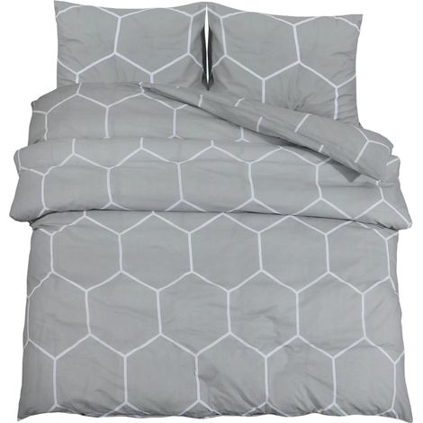Ensemble de housse de couette,Parures de lit Gris 220x240 cm Coton CFW33472 (1/5)