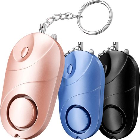 Personenalarm [3er-Pack], Safe Sound Personenalarm-Schlüsselanhänger-Sirene 130 dB mit LED-Licht