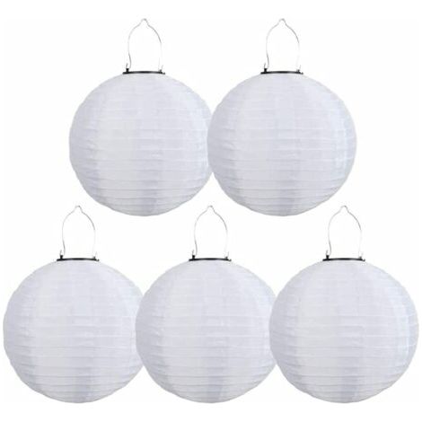 Faroles solares LED para exteriores, impermeables, ideales para jardín, iglesia, terraza o decoración de fiestas (blanco, 30 cm).