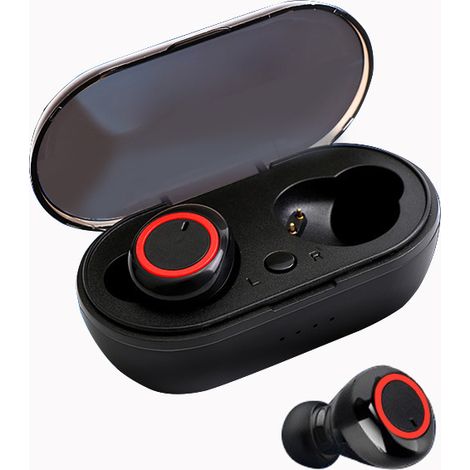 Y50 Bluetooth-Kopfhörer Y50TWS2 Sport- und Outdoor-Kopfhörer 5.0 mit Ladecase – Schwarz/Rot – Inkl. Verpackung (1/3)