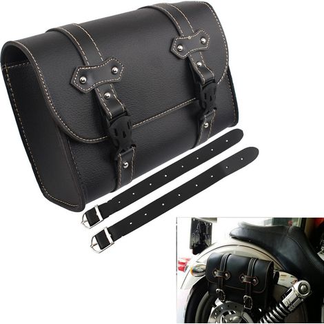 sacoche latérale en cuir pour moto, sacoche à outils, adaptée aux motos Harley cruiser modifiées. (1/5)