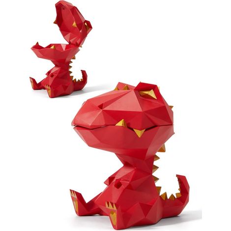 Contenitore per Biscotti Dinozaur Decorativo Durevole Rosso 18 cm (1/5)
