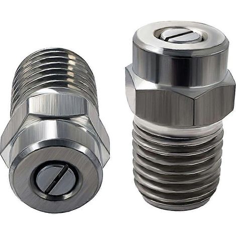 Lot de 2 buses de nettoyeur haute pression en acier inoxydable, embouts de buse Ă jet plat (1/5)