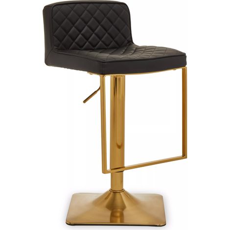 Premier Housewares Baina Black And Gold Bar Stool With Square Base (1/5)