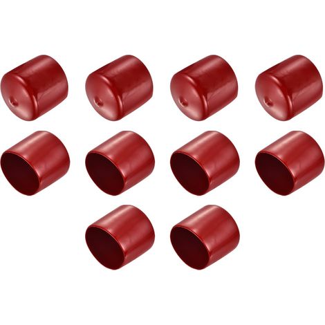 10pcs Embouts en Caoutchouc, 44 mm ID Vis Filetage Protecteur en PVC pour Vis Embouts de Protection Flexible pour Tube Métallique, Câbles, Fils, Écrou et Cache Boulon, Bordeaux (1/5)