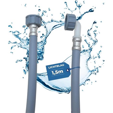 Tuyau d'arrivée d'eau Lave-linge Lave-vaisselle 2964 Raccordement longueur 1,5m I 3/4" coudé/droit avec joint I Tuyau d'arrivée d'eau usage universel Indépendant du fabricant (1/5)
