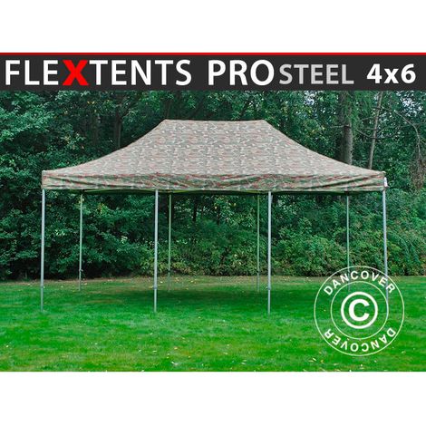 Pop up gazebo FleXtents PRO Steel 4x6 m Camouflage/Military