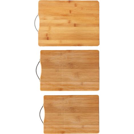 Lot de 3 planches à découper en bambou double face et double usage, de différentes tailles, pour la maison (1/5)
