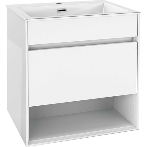 kielle Nefia - Waschtisch mit Unterschrank 60 cm, weiß glänzend 50027S610