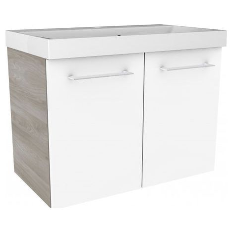 Fackelmann LIMA Badmöbelset 2-teilig, 60 cm breit, Braun/Weiß-'06180' (1/5)