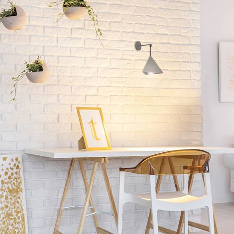 Wandleuchte Sezze, Wandlampe aus Metall, Grau (1/3)