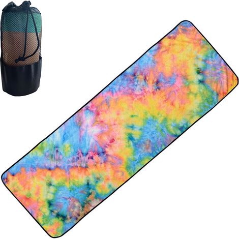 Serviette de yoga en microfibre avec dos antidérapant en silicone, douce pour voyage sport fitness plage (1/5)