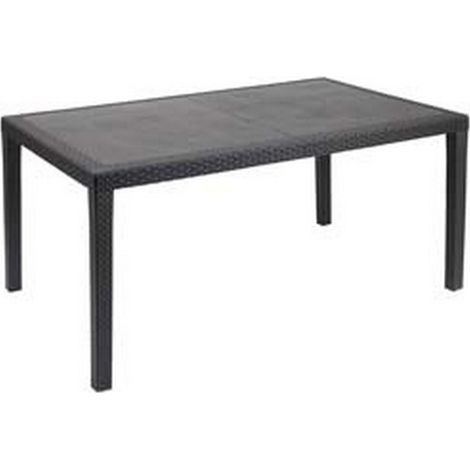 1PZ TAVOLO IN PE RATTAN "PRINCE" ANTRACITE CM.90X150X72H. - cm.90x150x72h. - peso kg.13,5