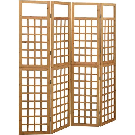 Cloison de séparation à 4 panneaux-Paravent Bois de pin solide 161x180cm (1/5)